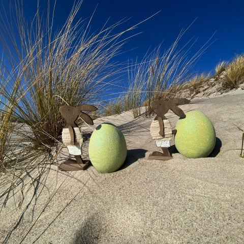 Osterhasen im Ostseestrand