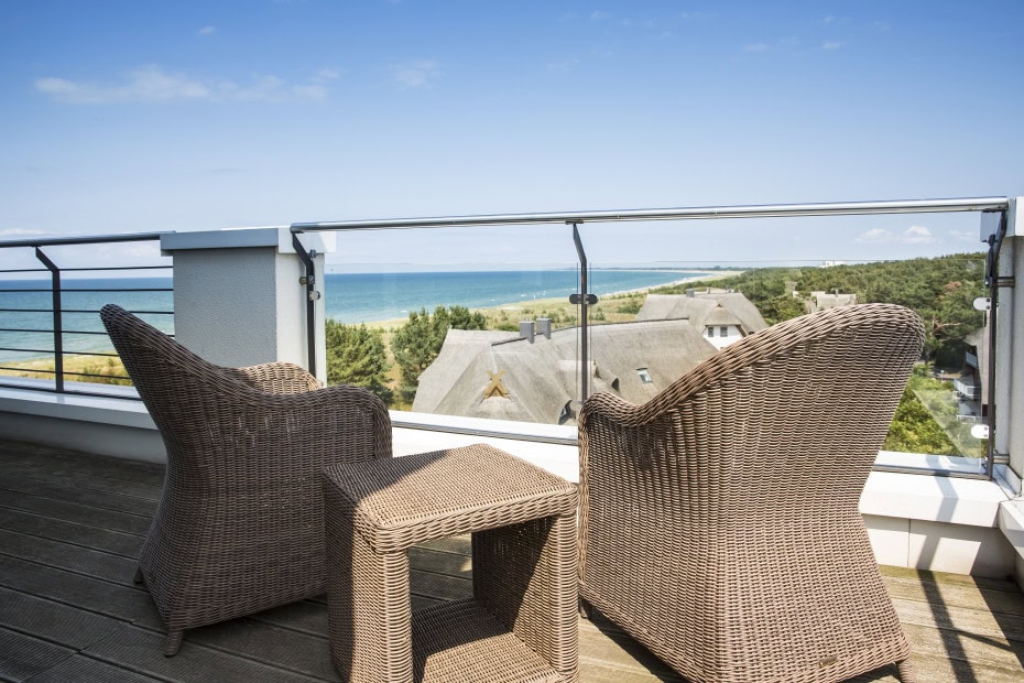 Terrasse einer Suite im Strandhotel Dünenmeer