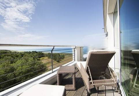 Balkon eines Doppelzimmers im Strandhotel Dünenmeer